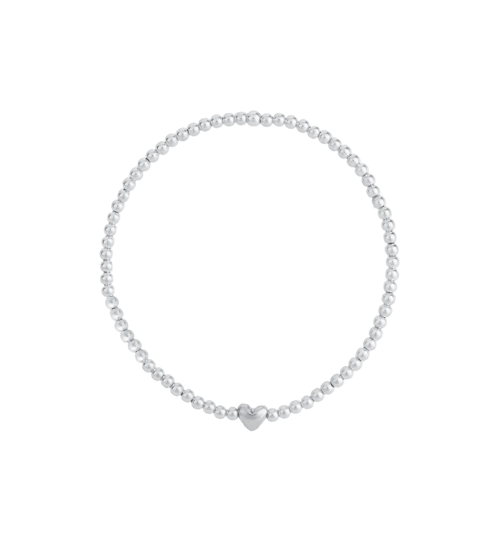 Cause We Care-Beaded Heart Bracelet | 2.5mm-Bracelets-Sterling Silver-Blue Ruby Jewellery-Vancouver Canada