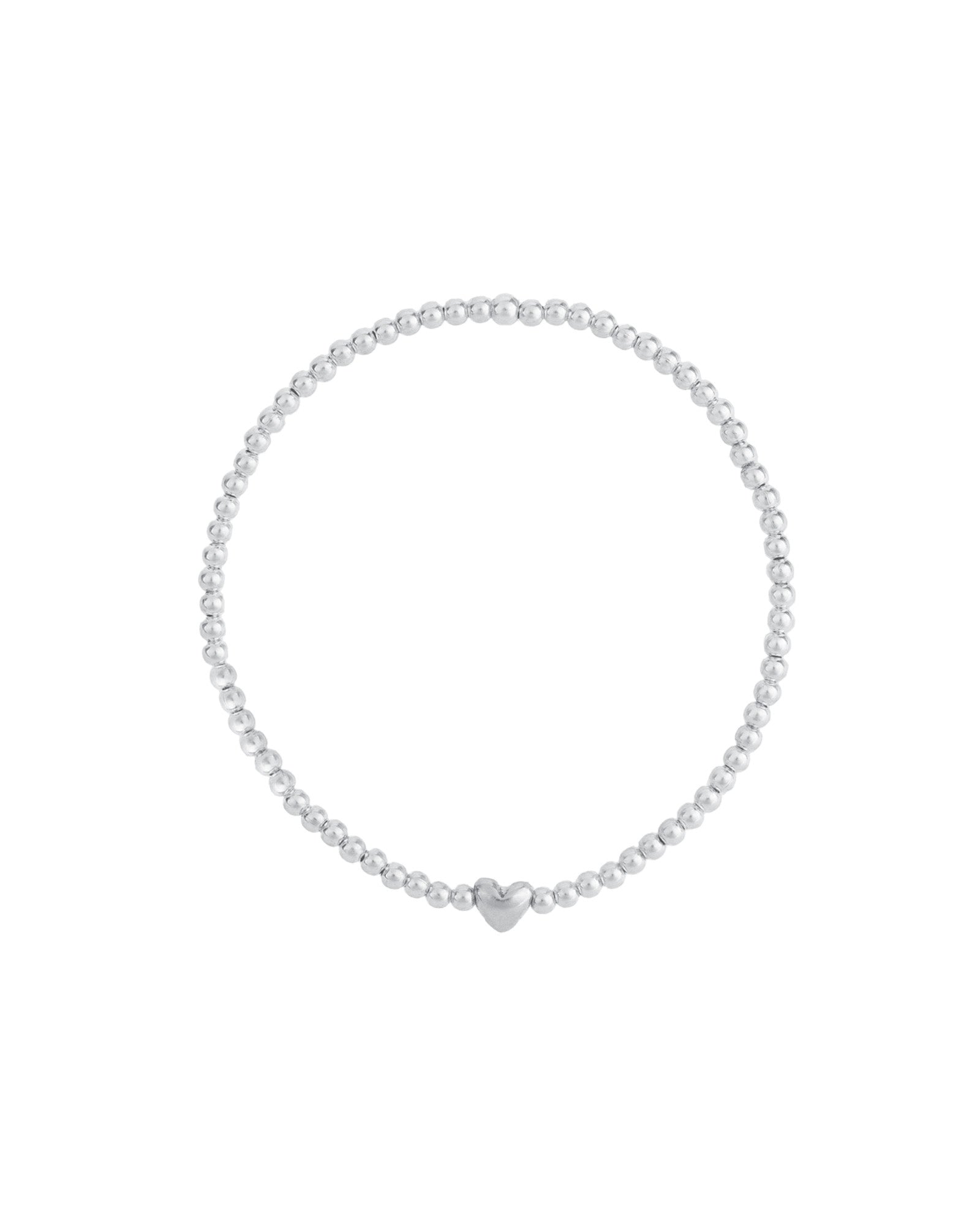 Cause We Care-Beaded Heart Bracelet | 2.5mm-Bracelets-Sterling Silver-Blue Ruby Jewellery-Vancouver Canada
