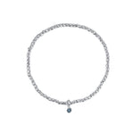 Cause We Care-Mirror Beaded Bezel Bracelet | 2.5mm-Bracelets-Sterling Silver, Light Blue Spinel-Blue Ruby Jewellery-Vancouver Canada