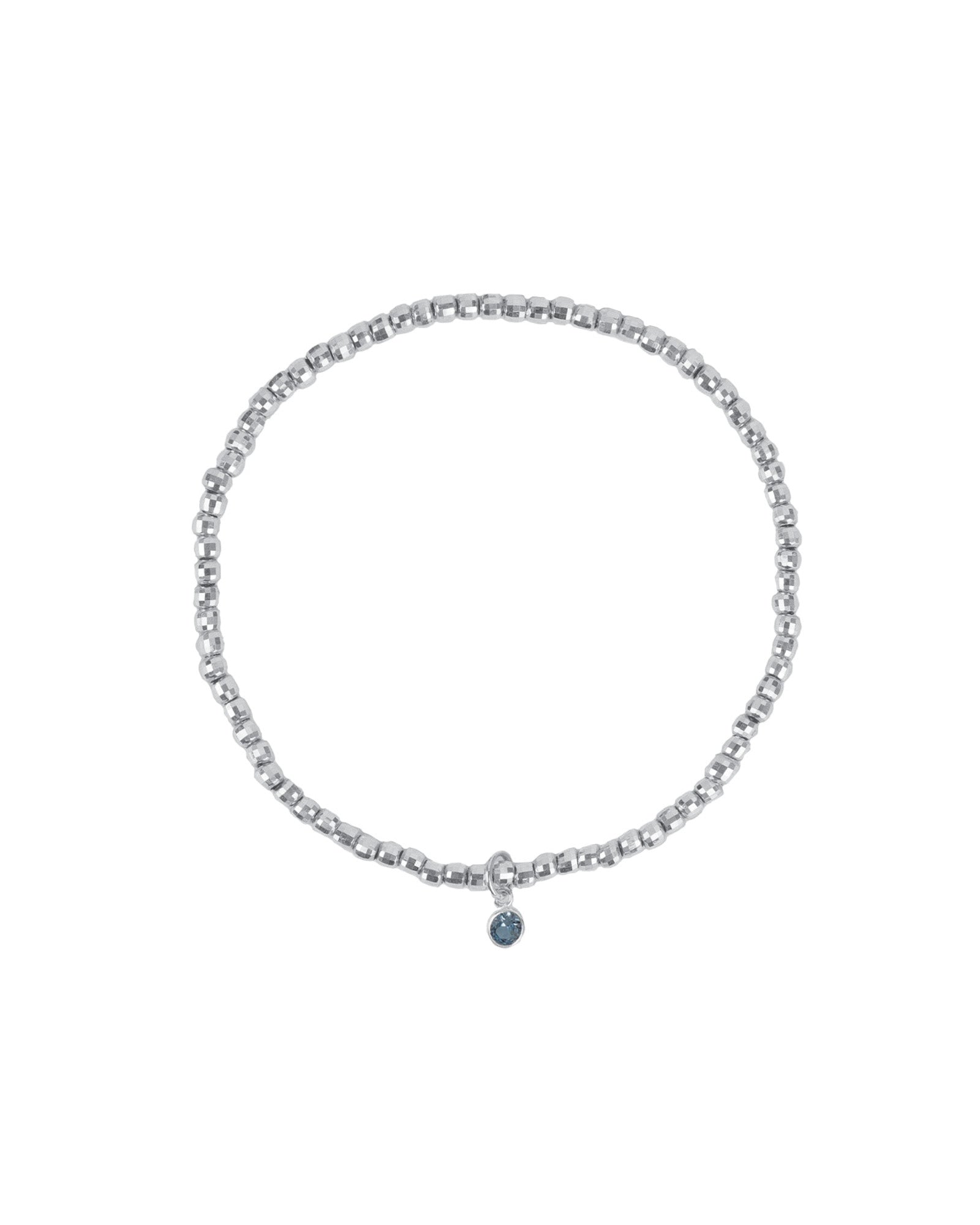 Cause We Care-Mirror Beaded Bezel Bracelet | 2.5mm-Bracelets-Sterling Silver, Light Blue Spinel-Blue Ruby Jewellery-Vancouver Canada