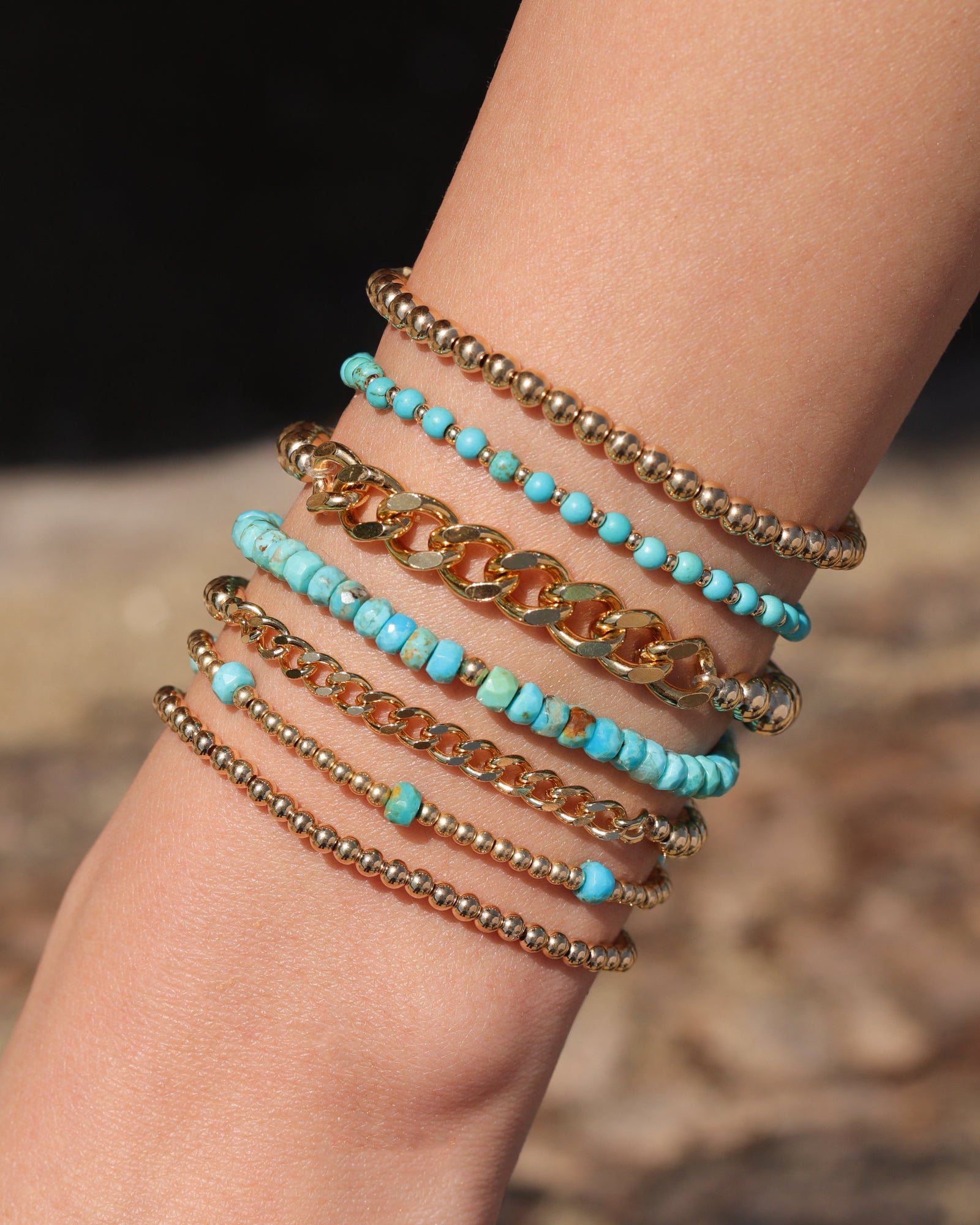 Cause We Care-Stone Saucer Beaded Bracelet | 4mm-Bracelets-Blue Ruby Jewellery-Vancouver Canada