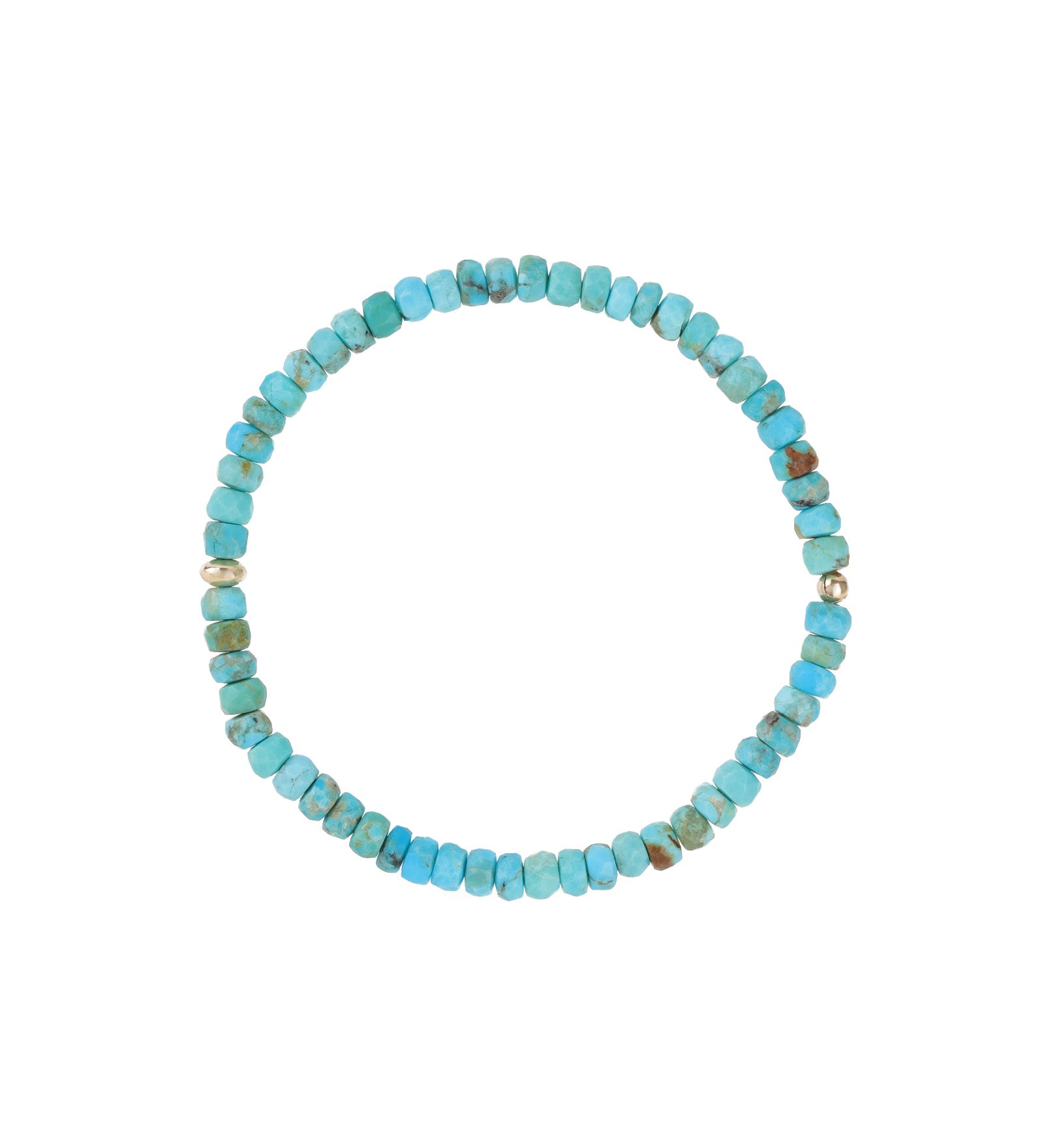 Cause We Care-Stone Saucer Beaded Bracelet | 4mm-Bracelets-14k Gold Filled, Turquoise-Blue Ruby Jewellery-Vancouver Canada