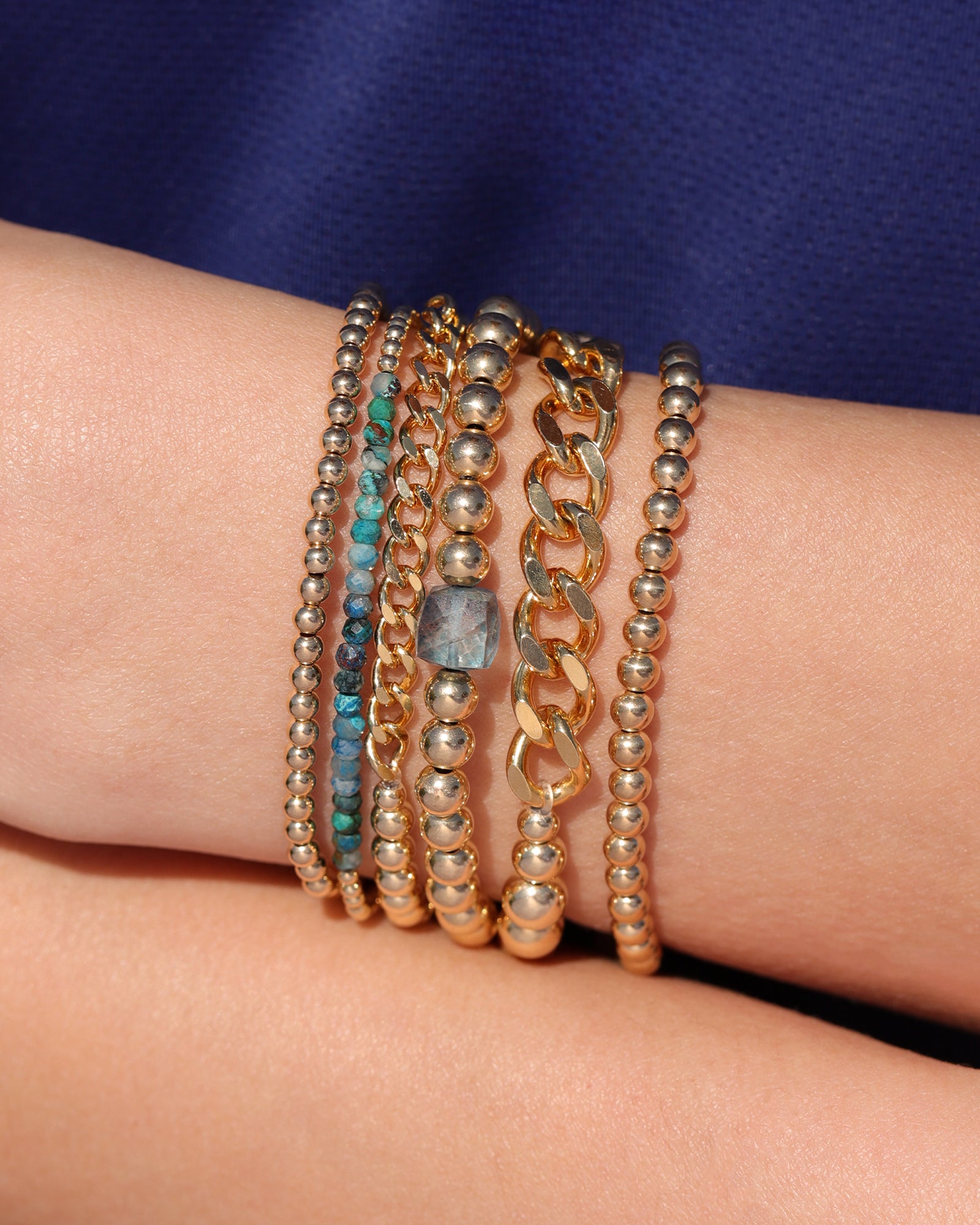 Cause We Care-Square Stone Bracelet | 5mm-Bracelets-Blue Ruby Jewellery-Vancouver Canada