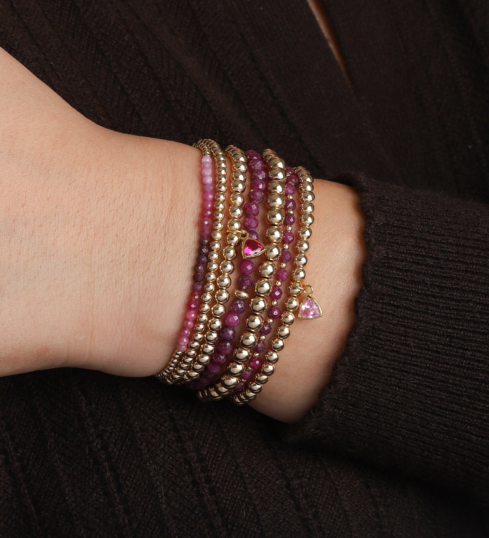 Cause We Care-Stone Saucer Beaded Bracelet | 4mm-Bracelets-Blue Ruby Jewellery-Vancouver Canada