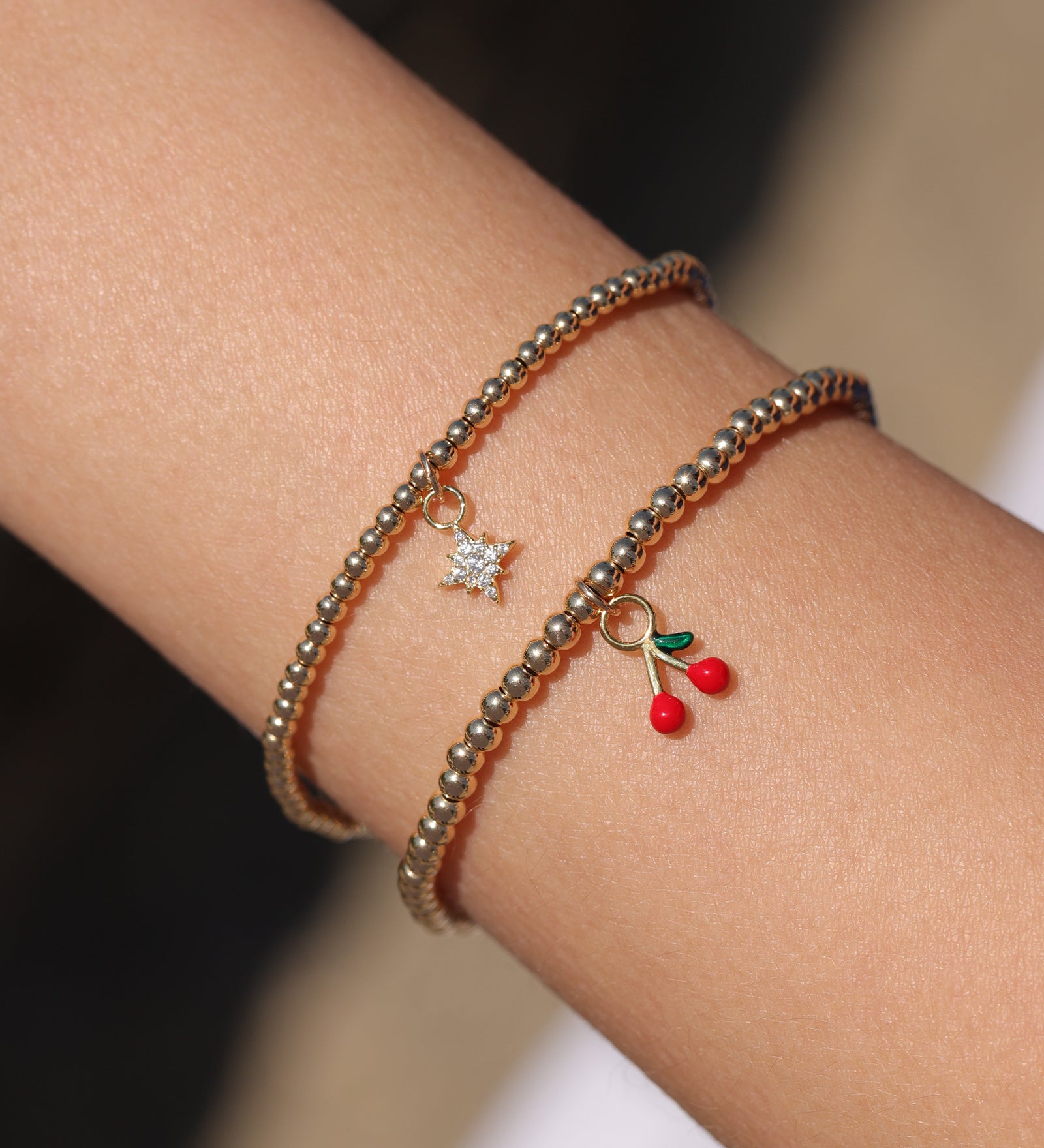 Cause We Care-Star Drop Beaded Bracelet | 2.5mm-Bracelets-Blue Ruby Jewellery-Vancouver Canada