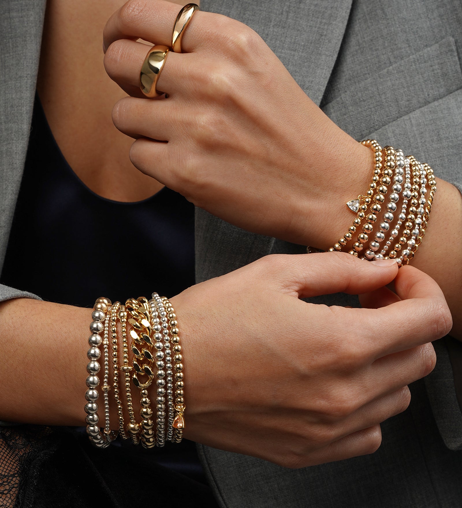 Cause We Care-Beaded & Chain Bracelet | 6mm-Bracelets-Blue Ruby Jewellery-Vancouver Canada