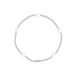 Small Beaded Station Pearl Bracelet | 2mm Sterling Silver, White Pearl