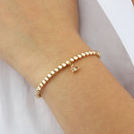 Triangle Charm Bracelet Gold, Champagne  Cubic Zirconia