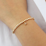Triangle Charm Bracelet Gold, Champagne  Cubic Zirconia