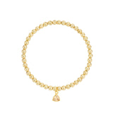 Triangle Charm Bracelet Gold, Champagne  Cubic Zirconia