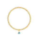 Triangle Charm Bracelet Gold, Sky Blue Cubic Zirconia