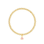 Triangle Charm Bracelet Gold, Pink Cubic Zirconia