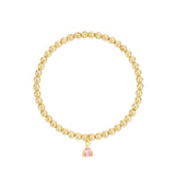 Triangle Charm Bracelet Gold, Pink Cubic Zirconia
