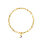 Triangle Charm Bracelet Gold, Purple Cubic Zirconia
