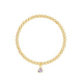 Triangle Charm Bracelet Gold, Purple Cubic Zirconia