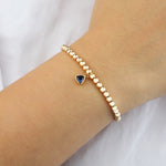 Triangle Charm Bracelet Gold, Navy Blue Cubic Zirconia