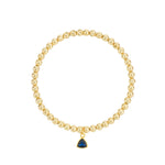 Triangle Charm Bracelet Gold, Navy Blue Cubic Zirconia