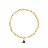 Triangle Charm Bracelet Gold, Navy Blue Cubic Zirconia