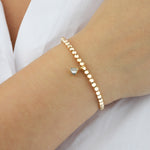 Triangle Charm Bracelet Gold, Clear Cubic Zirconia