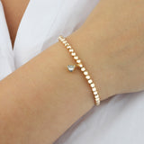 Triangle Charm Bracelet Gold, Clear Cubic Zirconia