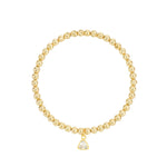 Triangle Charm Bracelet Gold, Clear Cubic Zirconia