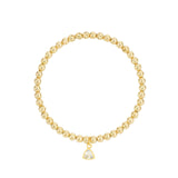 Triangle Charm Bracelet Gold, Clear Cubic Zirconia
