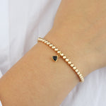 Triangle Charm Bracelet Gold, Black Cubic Zirconia