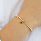 Triangle Charm Bracelet Gold, Black Cubic Zirconia