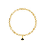 Triangle Charm Bracelet Gold, Black Cubic Zirconia