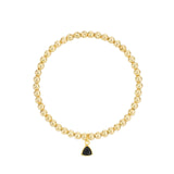 Triangle Charm Bracelet Gold, Black Cubic Zirconia