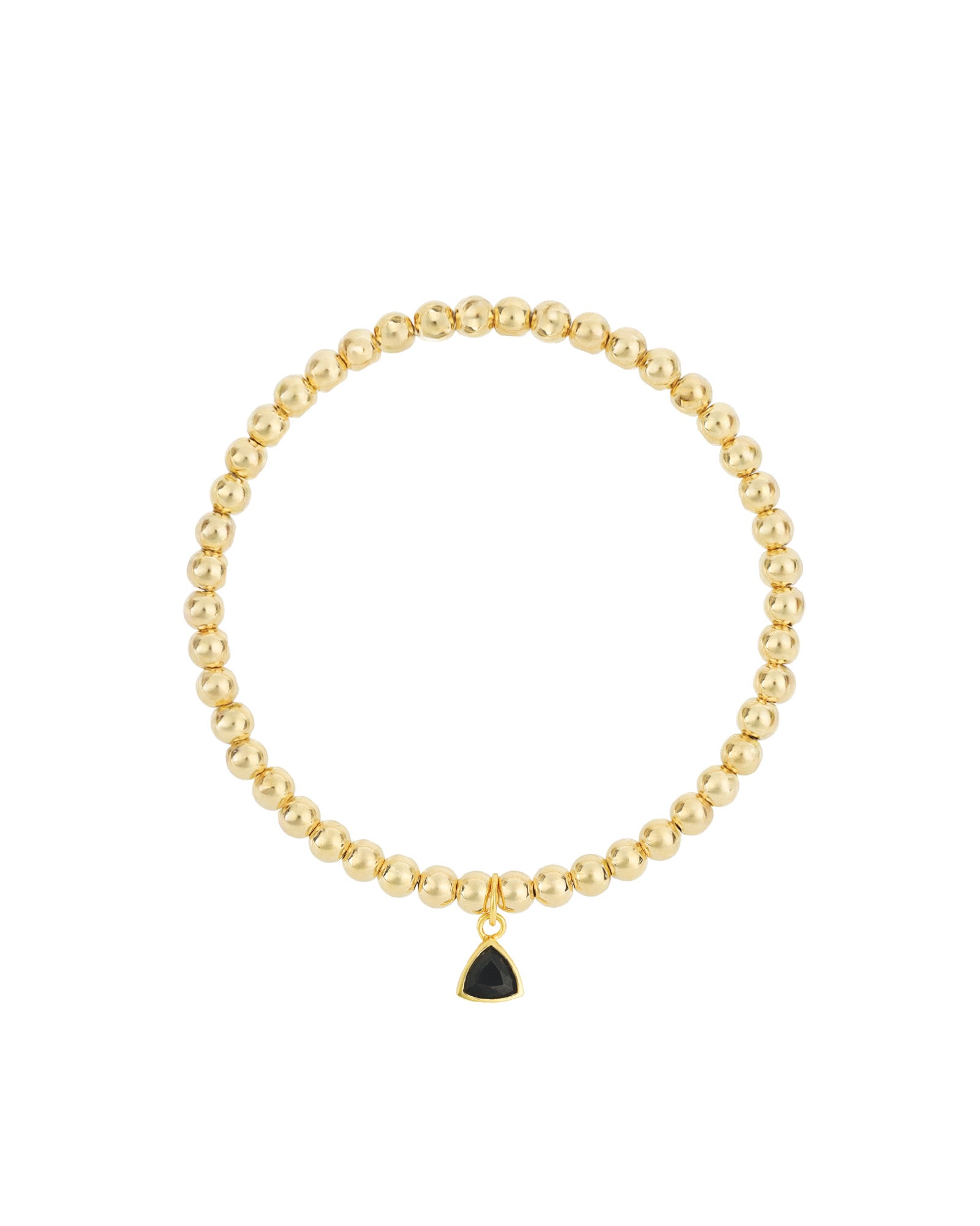 Triangle Charm Bracelet Gold, Black Cubic Zirconia