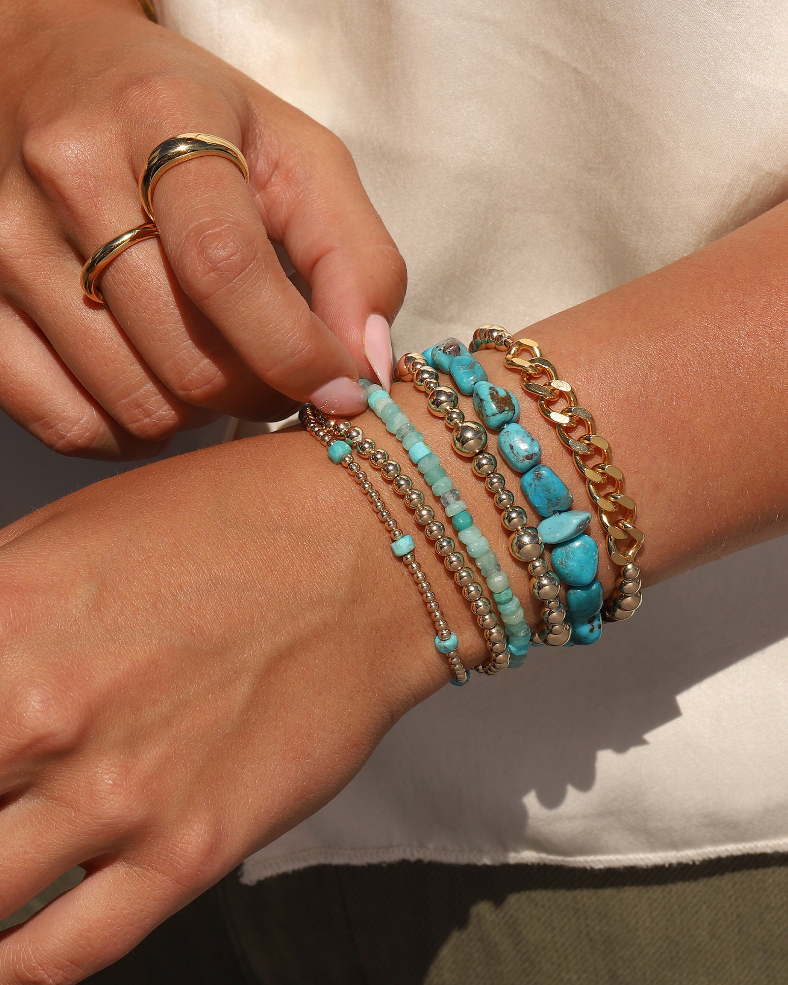 Cause We Care-Beaded 7 Stone Bracelet | 2.5mm-Bracelets-Blue Ruby Jewellery-Vancouver Canada