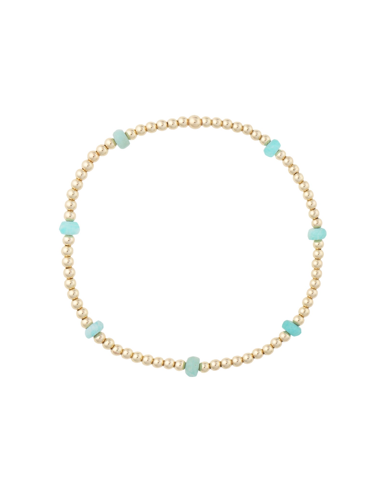 Cause We Care-Beaded 7 Stone Bracelet | 2.5mm-Bracelets-14k Gold Filled, Amazonite-Blue Ruby Jewellery-Vancouver Canada
