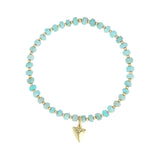 Cause We Care-Shark Tooth Charm Beaded Bracelet-Bracelets-14k Gold Filled, 14k Gold Vermeil, Amazonite-Blue Ruby Jewellery-Vancouver Canada