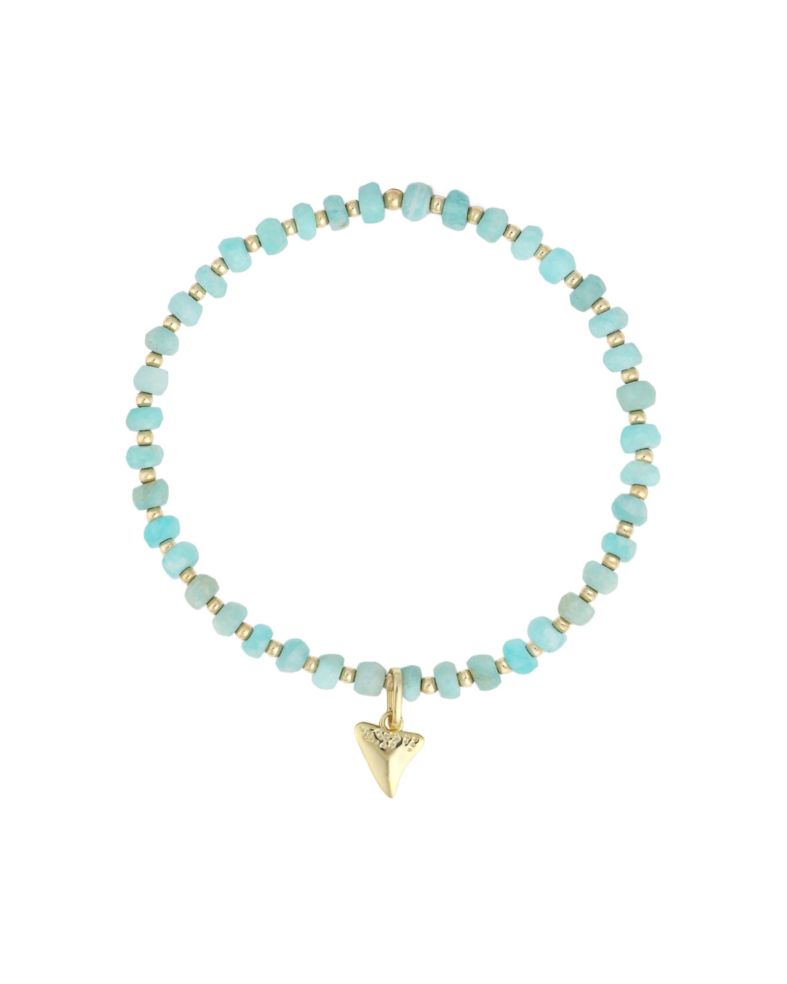 Cause We Care-Shark Tooth Charm Beaded Bracelet-Bracelets-14k Gold Filled, 14k Gold Vermeil, Amazonite-Blue Ruby Jewellery-Vancouver Canada