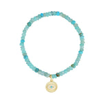 Cause We Care-Evil Eye Charm Beaded Bracelet-Bracelets-14k Gold Filled, 14k Gold Vermeil, Amazonite-Blue Ruby Jewellery-Vancouver Canada