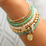 Cause We Care-Evil Eye Charm Beaded Bracelet-Bracelets-Blue Ruby Jewellery-Vancouver Canada
