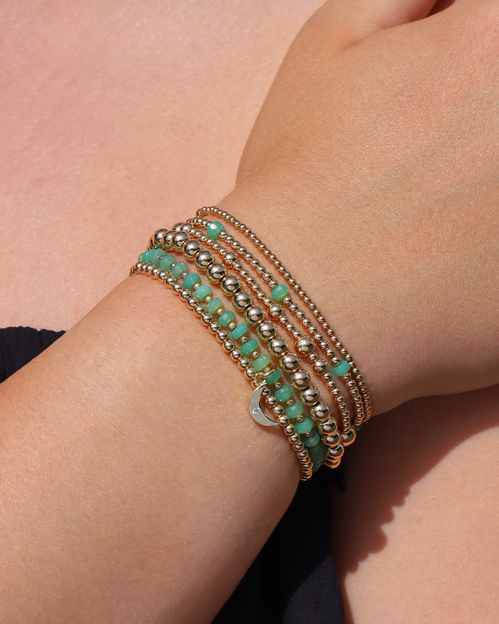 Cause We Care-Beaded 7 Stone Bracelet-Bracelets-Blue Ruby Jewellery-Vancouver Canada