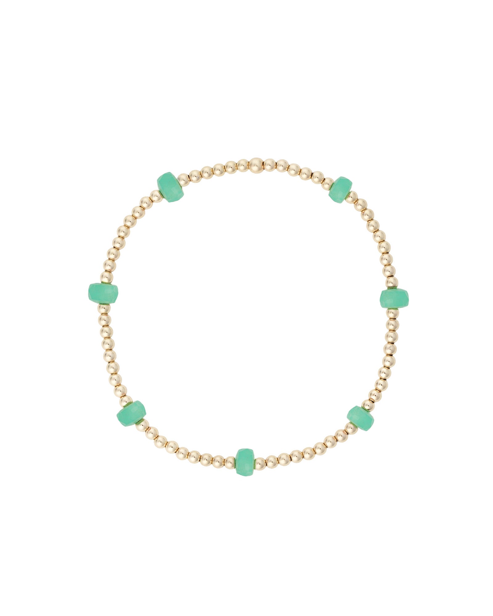 Cause We Care-Beaded 7 Stone Bracelet-Bracelets-14k Gold Filled, Chrysoprase-Blue Ruby Jewellery-Vancouver Canada