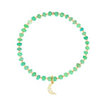 Cause We Care-Moon Charm Beaded Bracelet-Bracelets-14k Gold Filled, 14k Gold Vermeil, Chrysoprase-Blue Ruby Jewellery-Vancouver Canada