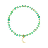 Cause We Care-Moon Charm Beaded Bracelet-Bracelets-14k Gold Filled, 14k Gold Vermeil, Chrysoprase-Blue Ruby Jewellery-Vancouver Canada