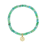 Cause We Care-Butterfly Disc Charm Beaded Bracelet-Bracelets-14k Gold Filled, 14k Gold Vermeil, Chrysoprase-Blue Ruby Jewellery-Vancouver Canada