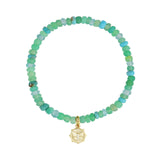 Cause We Care-Butterfly Disc Charm Beaded Bracelet-Bracelets-14k Gold Filled, 14k Gold Vermeil, Chrysoprase-Blue Ruby Jewellery-Vancouver Canada