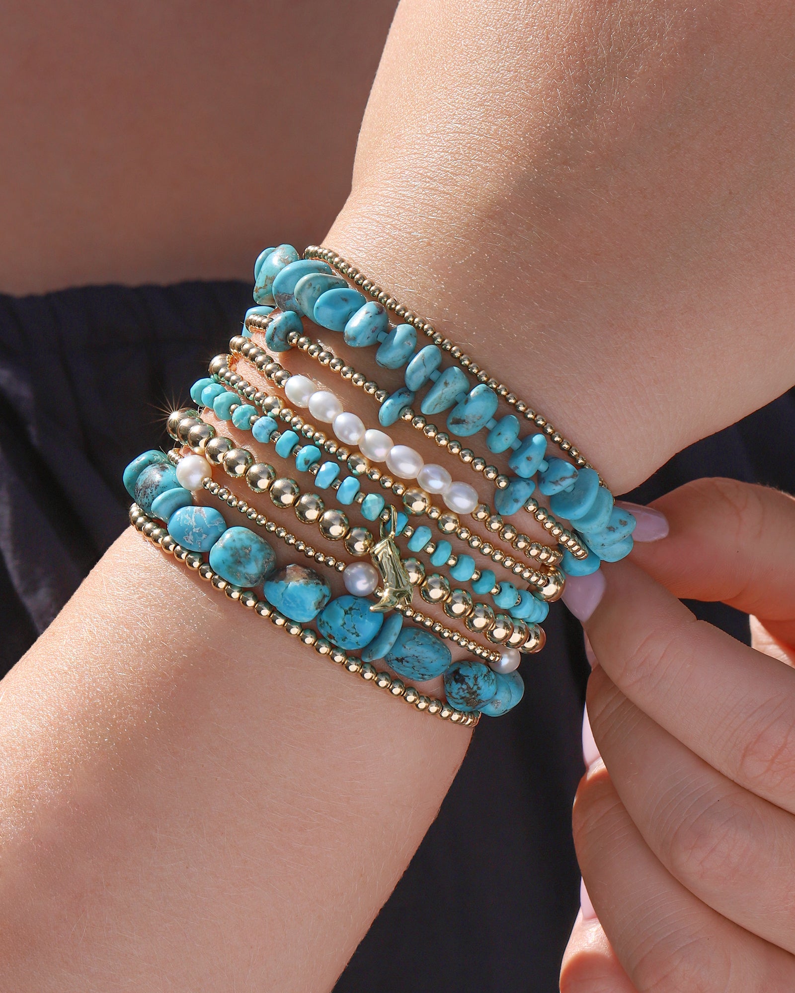 Cause We Care-Cowboy Boot Charm Beaded Bracelet-Bracelets-Blue Ruby Jewellery-Vancouver Canada