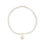 Cause We Care-Mother of Pearl Charm Beaded Bracelet-Bracelets-14k Gold Filled, 14k Gold Vermeil, Mother Of Pearl-Blue Ruby Jewellery-Vancouver Canada