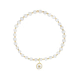 Cause We Care-Mother of Pearl Charm Beaded Bracelet-Bracelets-14k Gold Filled, 14k Gold Vermeil, Mother Of Pearl-Blue Ruby Jewellery-Vancouver Canada