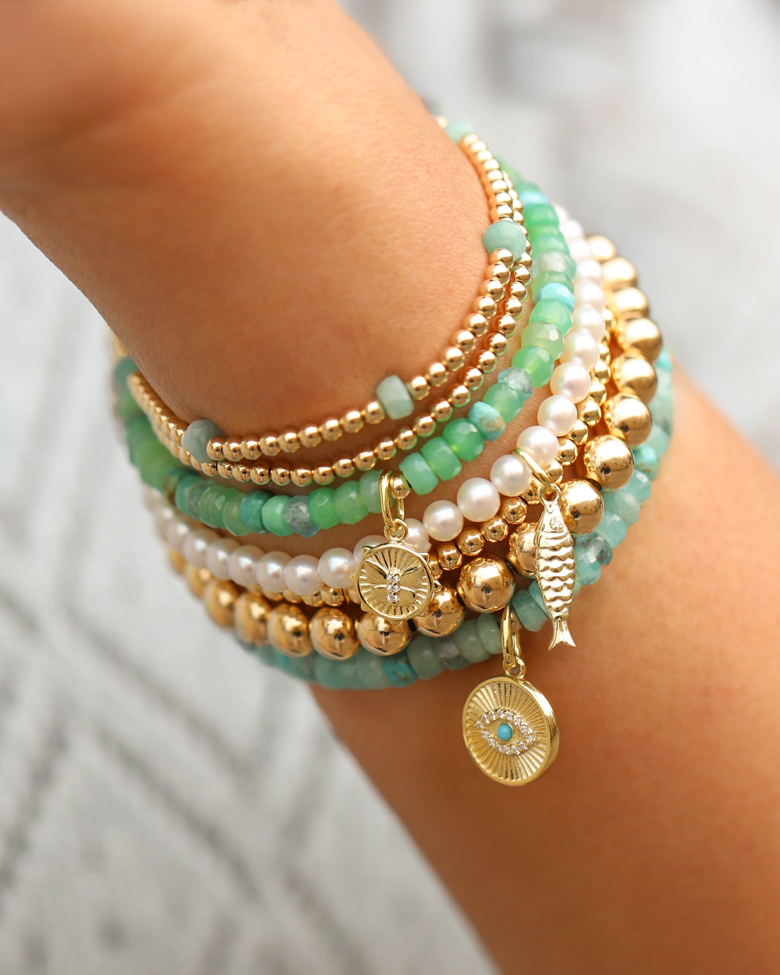 Cause We Care-Fish Charm Beaded Bracelet-Bracelets-Blue Ruby Jewellery-Vancouver Canada