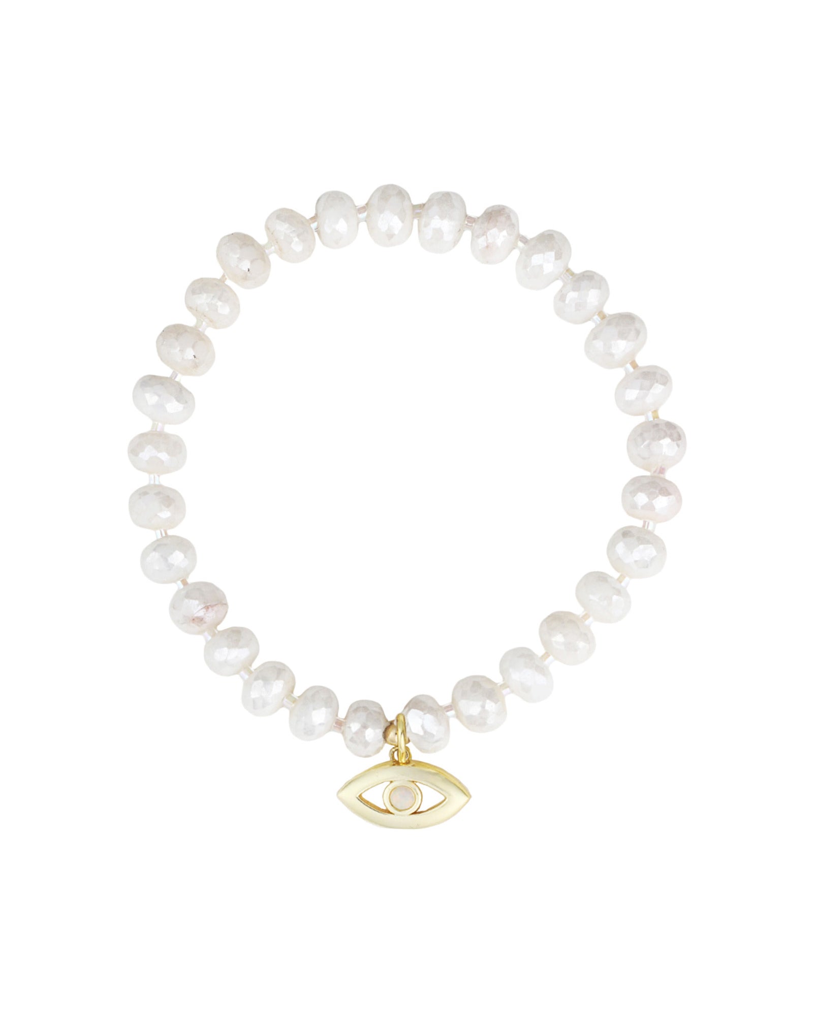 Cause We Care-Evil Eye Silverite Beaded Bracelet-Bracelets-14k Gold Filled, 14k Gold Vermeil, Silverite-Blue Ruby Jewellery-Vancouver Canada