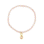 Cause We Care-Bezel Charm Beaded Bracelet-Bracelets-14k Gold Filled, 14k Gold Vermeil, Rose Quartz-Blue Ruby Jewellery-Vancouver Canada