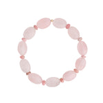 Cause We Care-Oval Rose Quartz Beaded Bracelet-Bracelets-14k Gold Filled, Rose Quartz, Rhodochrosite-Blue Ruby Jewellery-Vancouver Canada